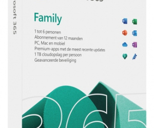 Microsoft 365 Family - digitale licentie - 1 jaar - 2 tot 6 personen