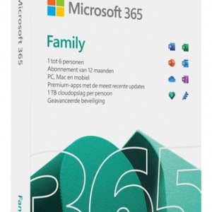 Microsoft 365 Family - digitale licentie - 1 jaar - 2 tot 6 personen